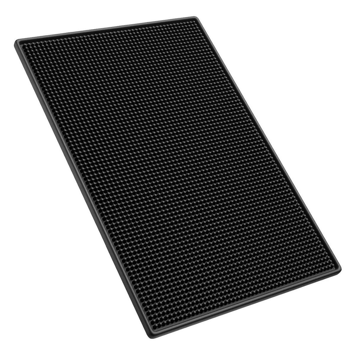 KUANGYE - Goma Bar Negra Escurridor Vaso Copas Barmat 30x15x1cm