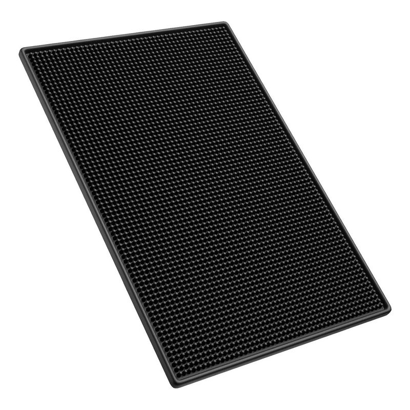KUANGYE - Goma Bar Negra Escurridor Vaso Copas Barmat 30x15x1cm
