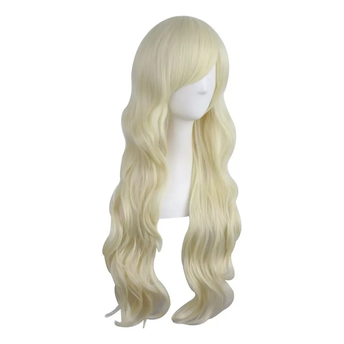 KUANGYE - Peluca Ondulado Color Rubio Tonos Muy Naturales