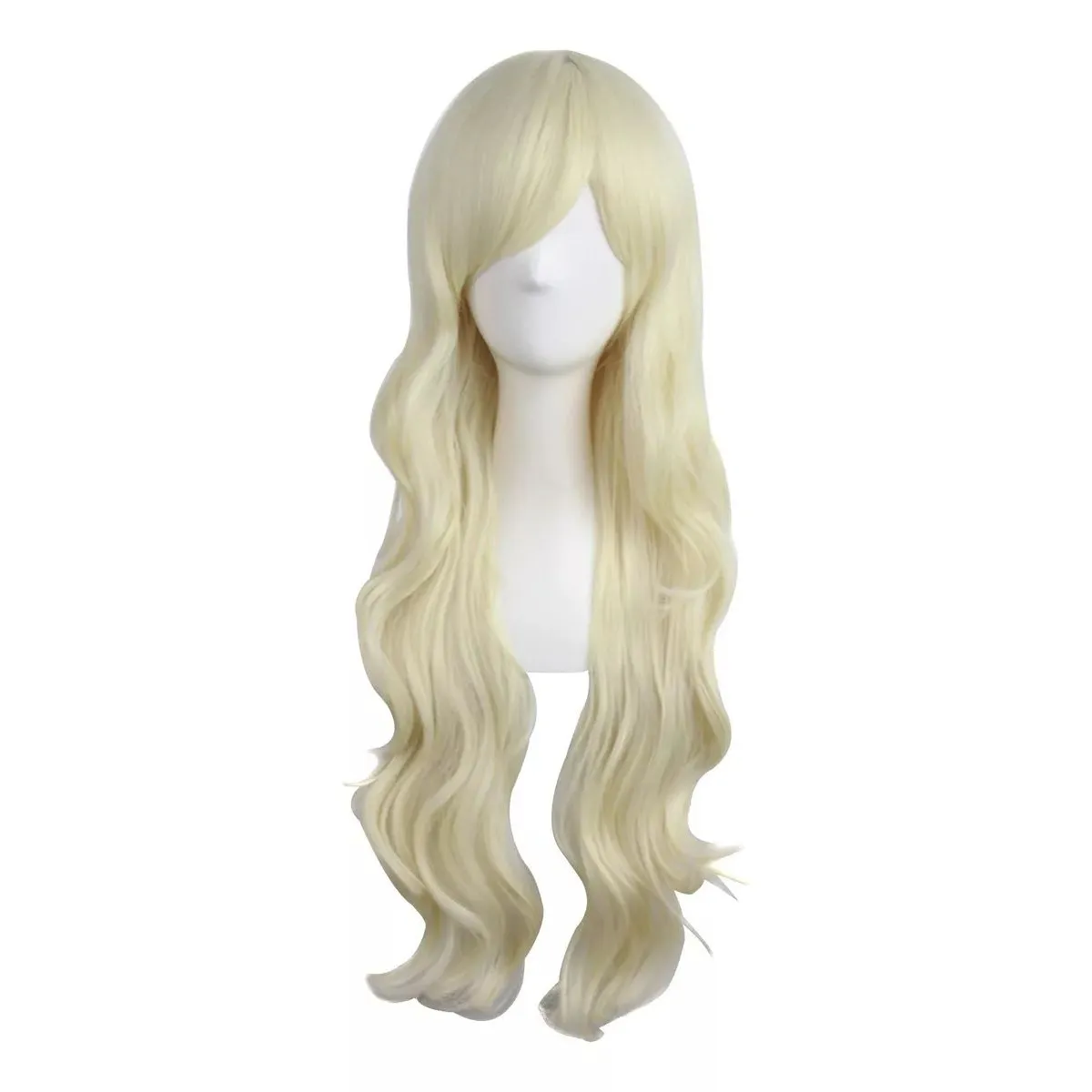 KUANGYE - Peluca Ondulado Color Rubio Tonos Muy Naturales