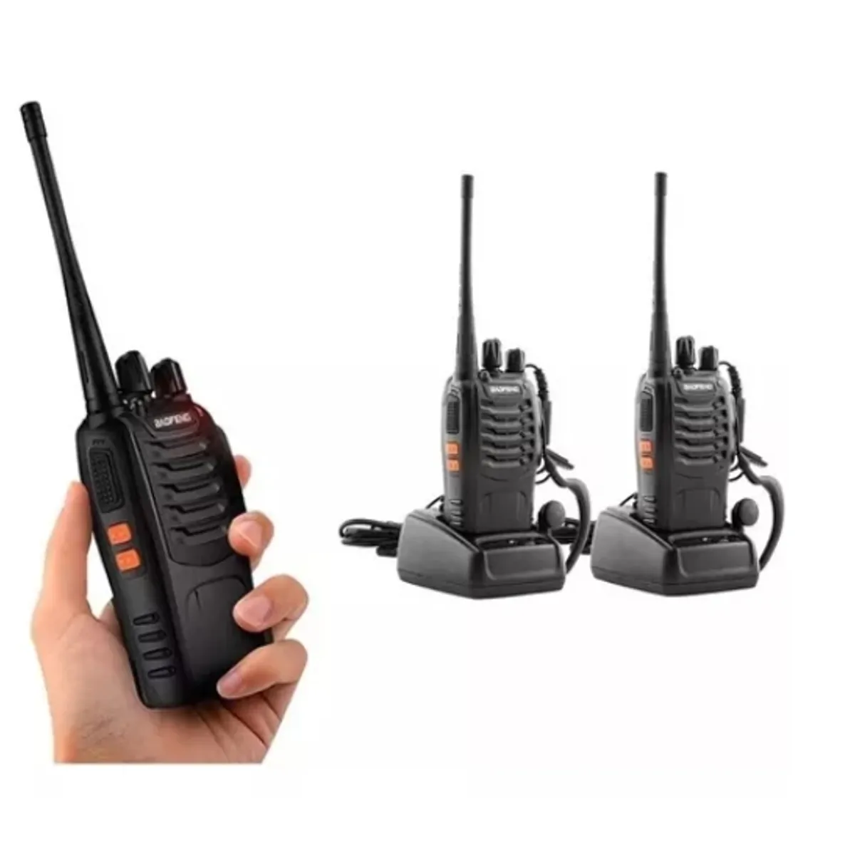 ESHOPANGIE - Pack 2 Radio Transmisor Walkie Talkie Bf-888s Manos Libres
