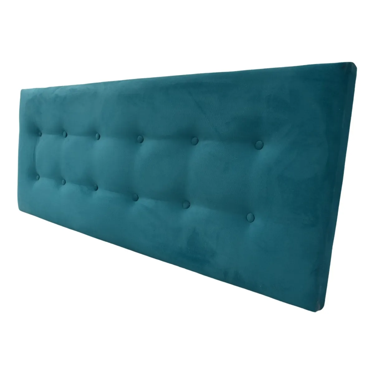 DULCES SUEÑOS - Respaldo de Cama Botones para 2 Plazas Turquesa en Felpa