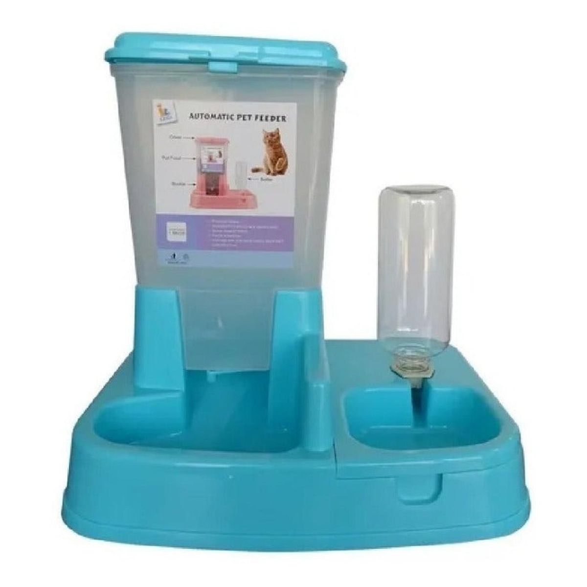 GENERICO - Dispensador Agua Botella Para Mascota Portátil - Azul - Azul - 500 gr