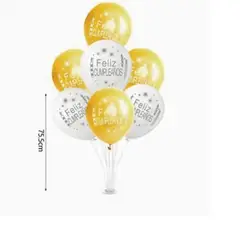 GENERICO - Base de Globo Decorativa Color Blanco Amarillo