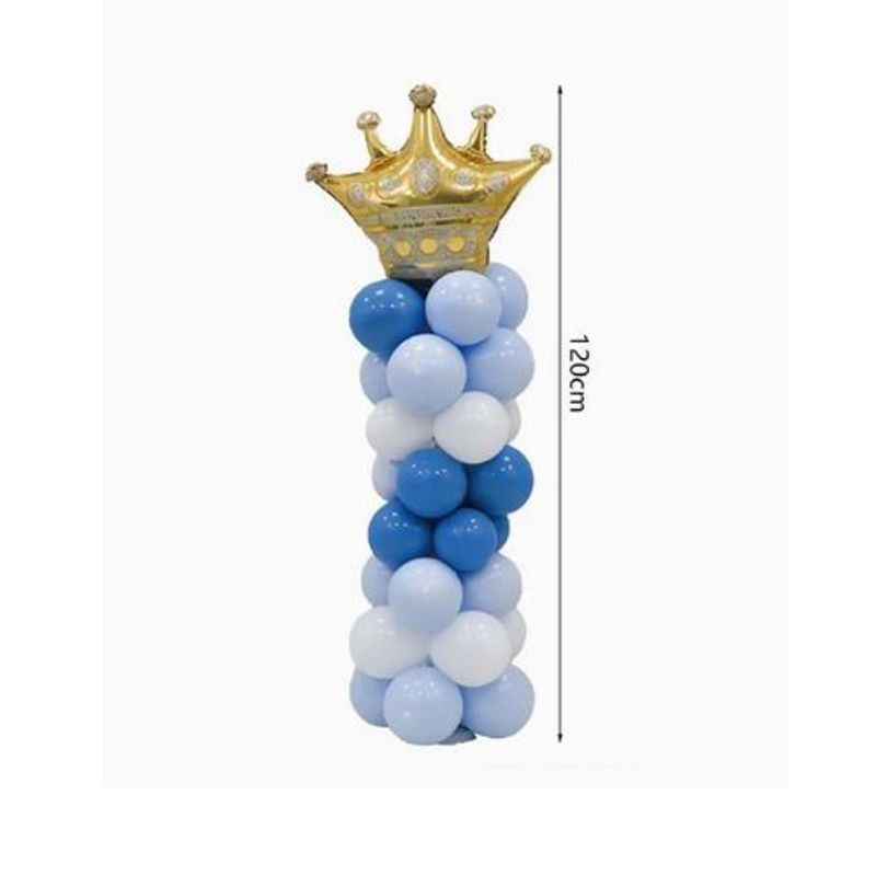 GENERICO - Base de Globo Decorativa Azul Blanco 120 Cm
