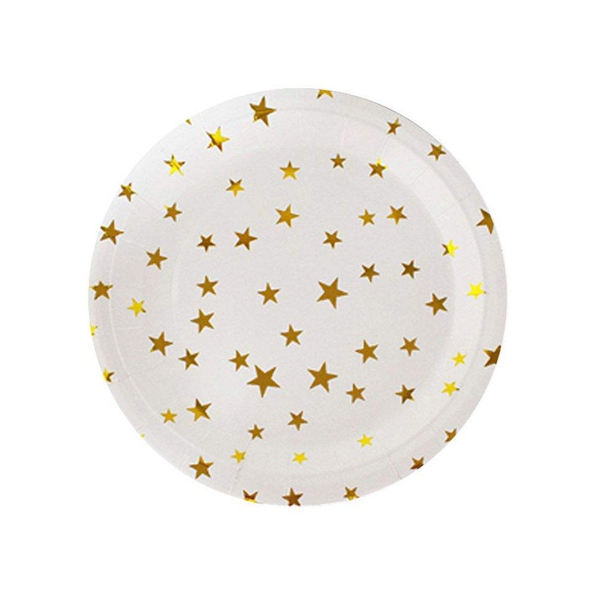 GENERICO - Platos De Cartón Estrellas Doradas 6pcs 23cm