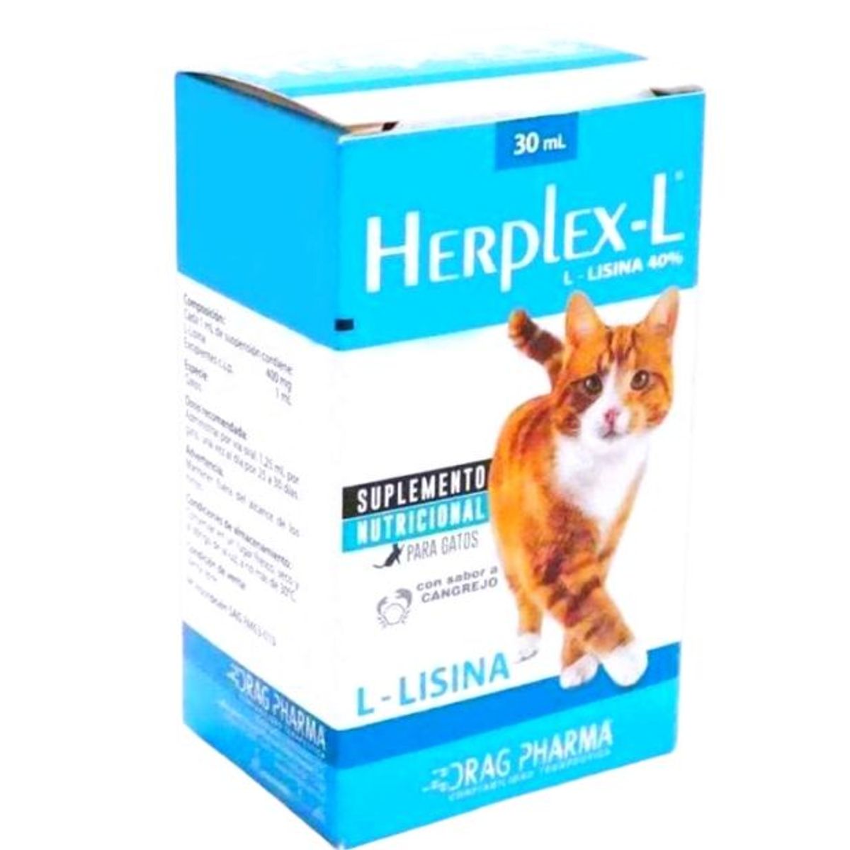 DRAG PHARMA - Herplex - Lisina 30 ml Suplemento Para Gatos