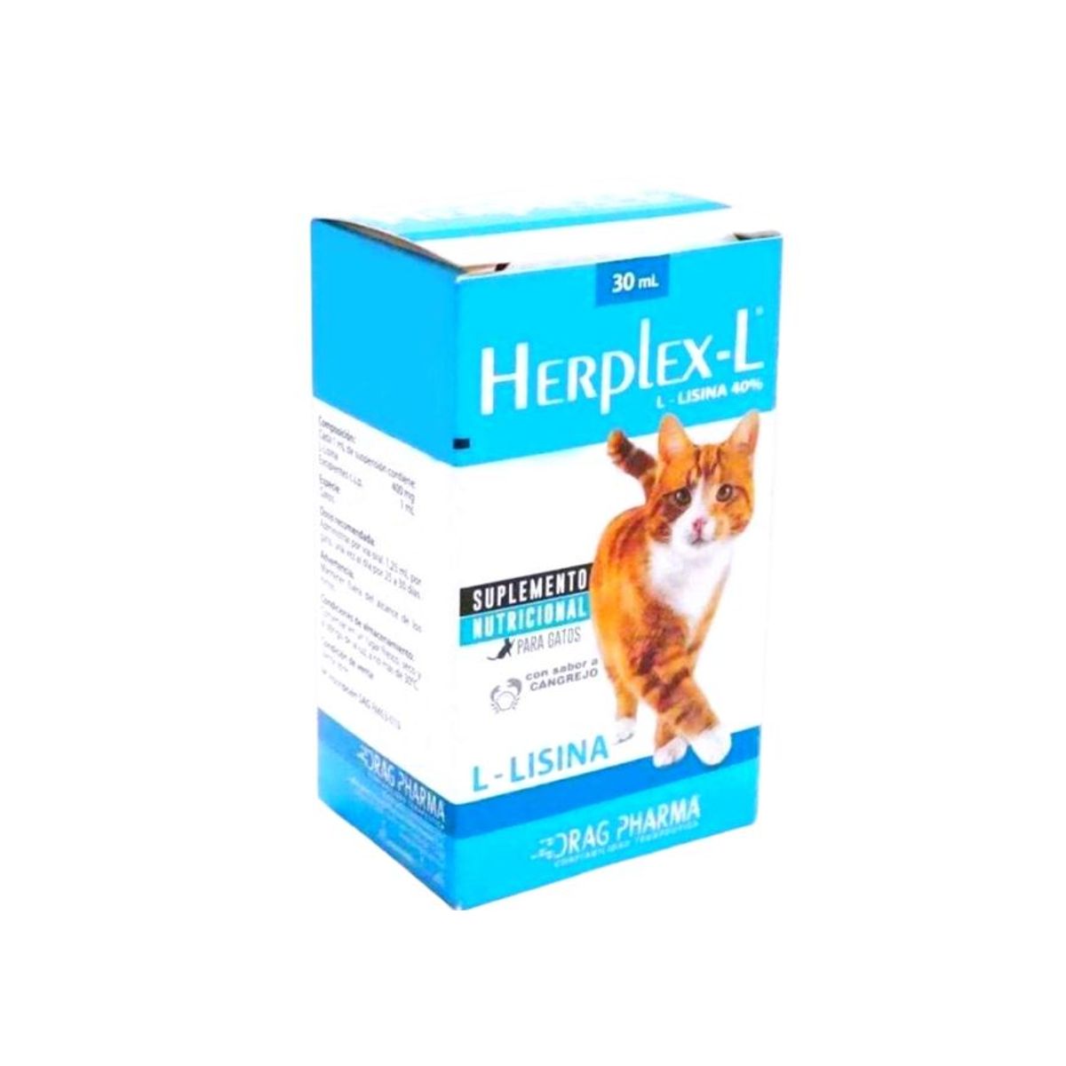 DRAG PHARMA - Herplex - Lisina 30 ml Suplemento Para Gatos
