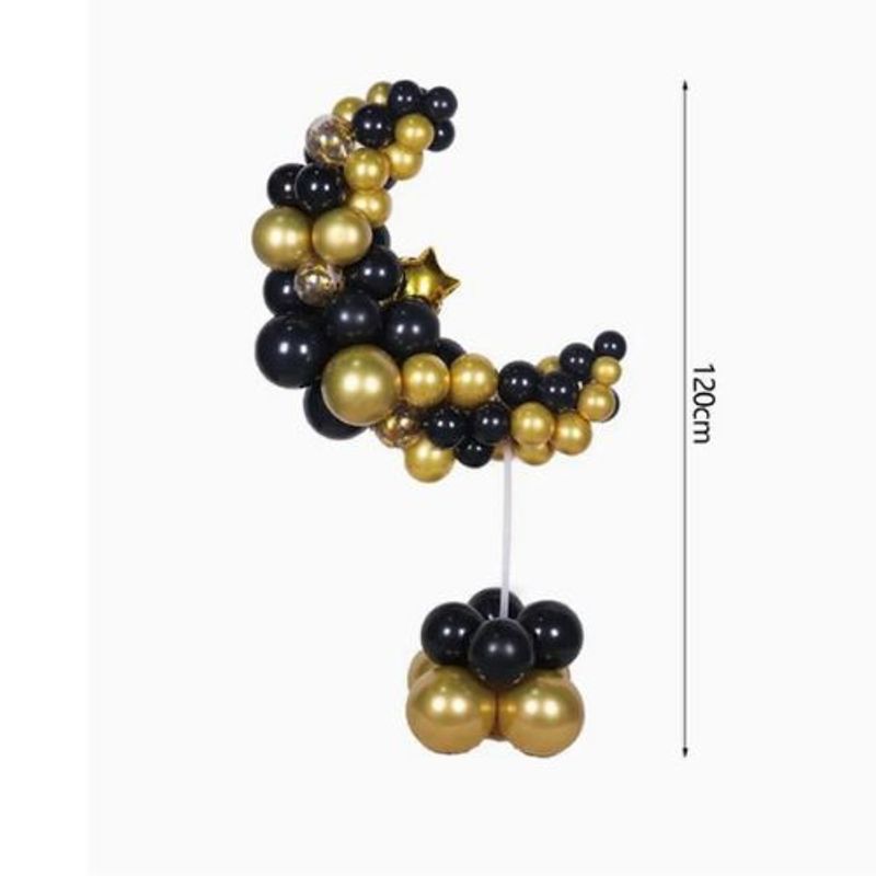 GENERICO - Base Decorativa De Globos 120 Cm Color Negro Dorado