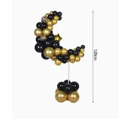 GENERICO - Base Decorativa De Globos 120 Cm Color Negro Dorado