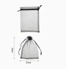 GENERICO - Bolsa Se Organza Color Negro 15 X 21 Cm