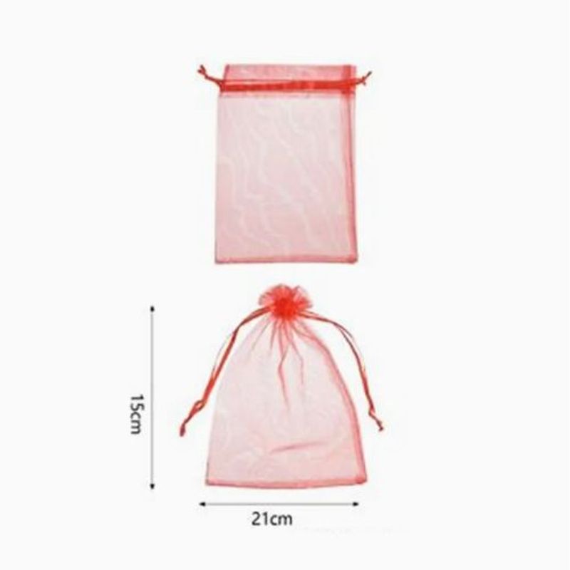 GENERICO - Bolsa De Organza Color Rojo 15 X 21 Cm