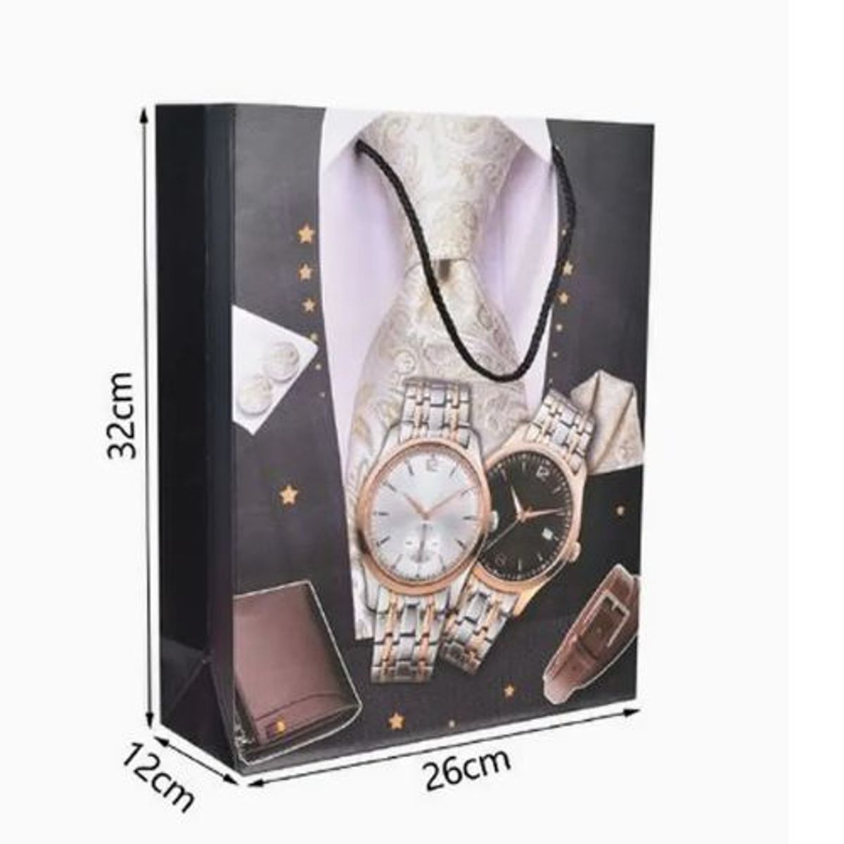 GENERICO - Bolsa De Regalo Color Negro 32X12X26 Cm