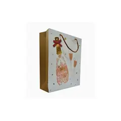 GENERICO - Bolsa Feliz Cumpleaños 32x25x10Cm Papel Blanco