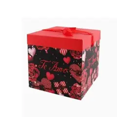 GENERICO - Caja De RegaloTe Amo 22X22X22 Cm Color Rojo