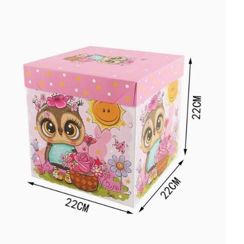 GENERICO - Caja De Regalo Búho Color Rosa 22X22X22 Cm