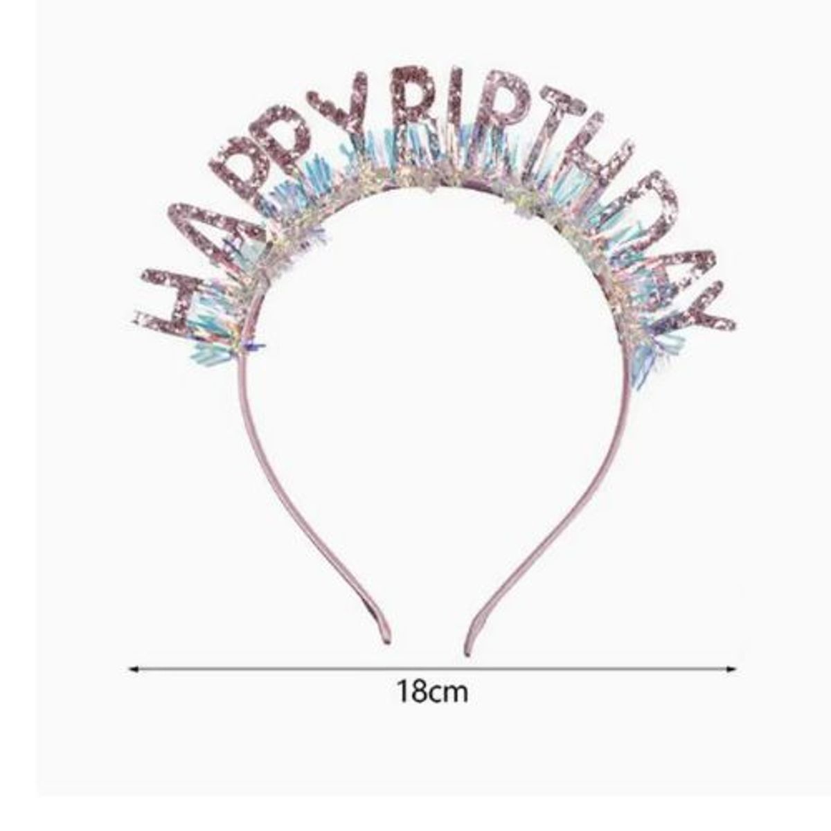 GENERICO - Diadema Happy Birthday Color Rosa 18 Cm