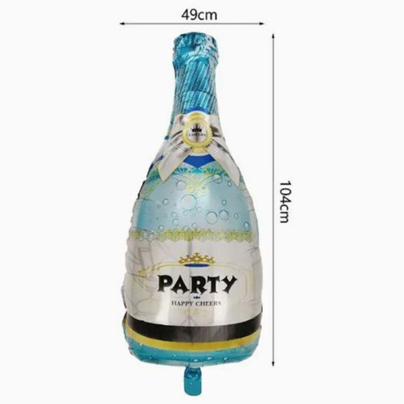 GENERICO - Globo Latex Diseño Botella Azul 49X104 Cm