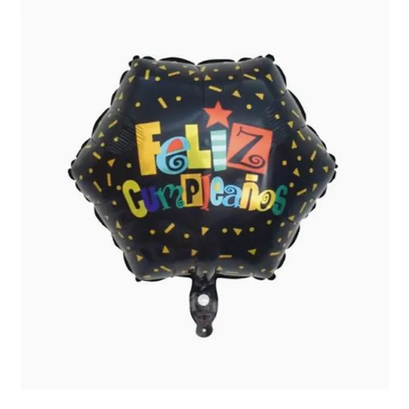 GENERICO - Globo De Latex Feliz Cumpleaños Color Negro
