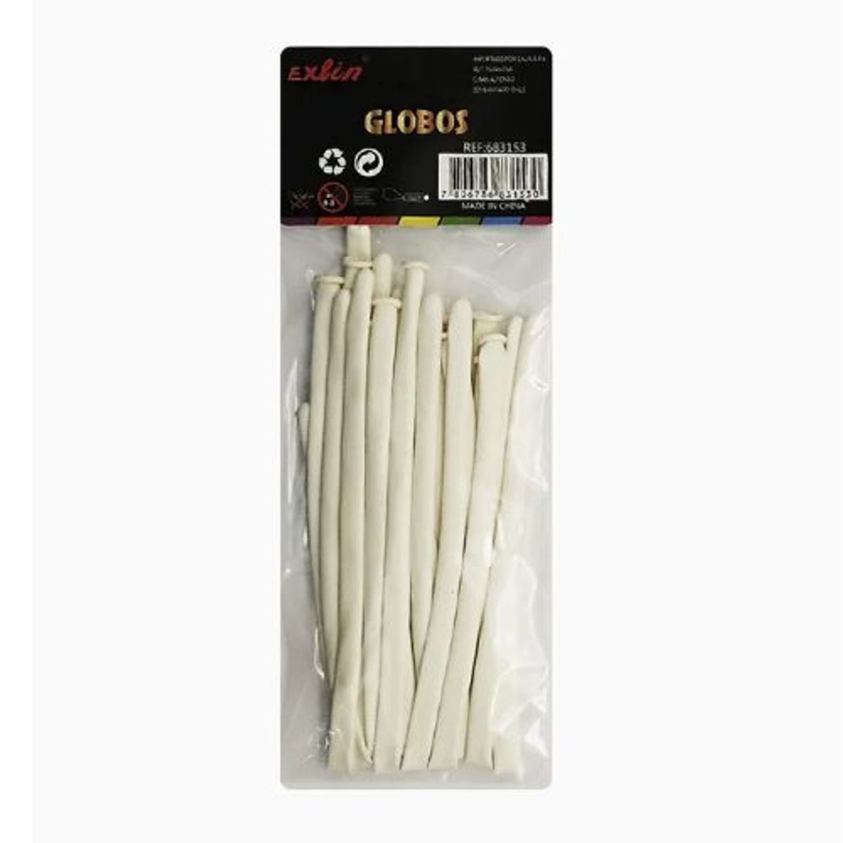 GENERICO - Globos Latex Figuras Color Blanco 15 Unidades