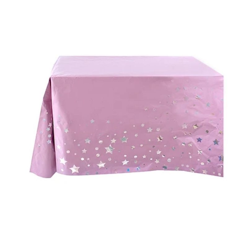 GENERICO - Mantel Rosa Tornasol Con Estrellas 137x274cm