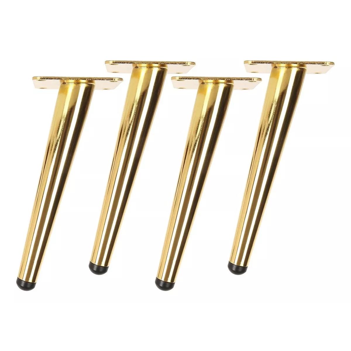 KUANGYE - Pack 4 Patas Metálicas Dorada Inclinada Altura 25cm Muebles