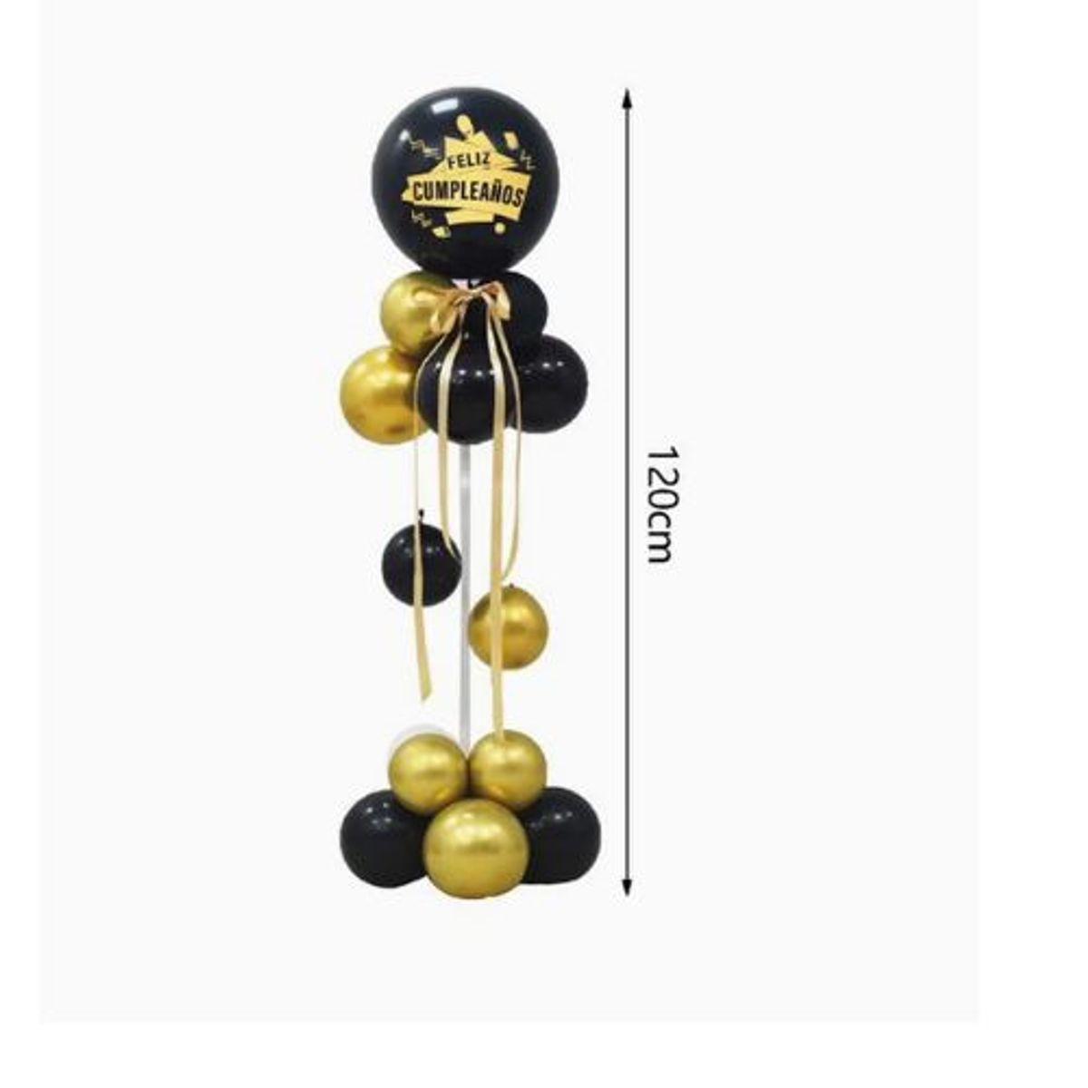 GENERICO - Base de Decorativa Globos 120 Cm Negro Dorado