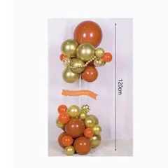 GENERICO - Base de Decorativa Globos 41 Pcs Naranja Dorado