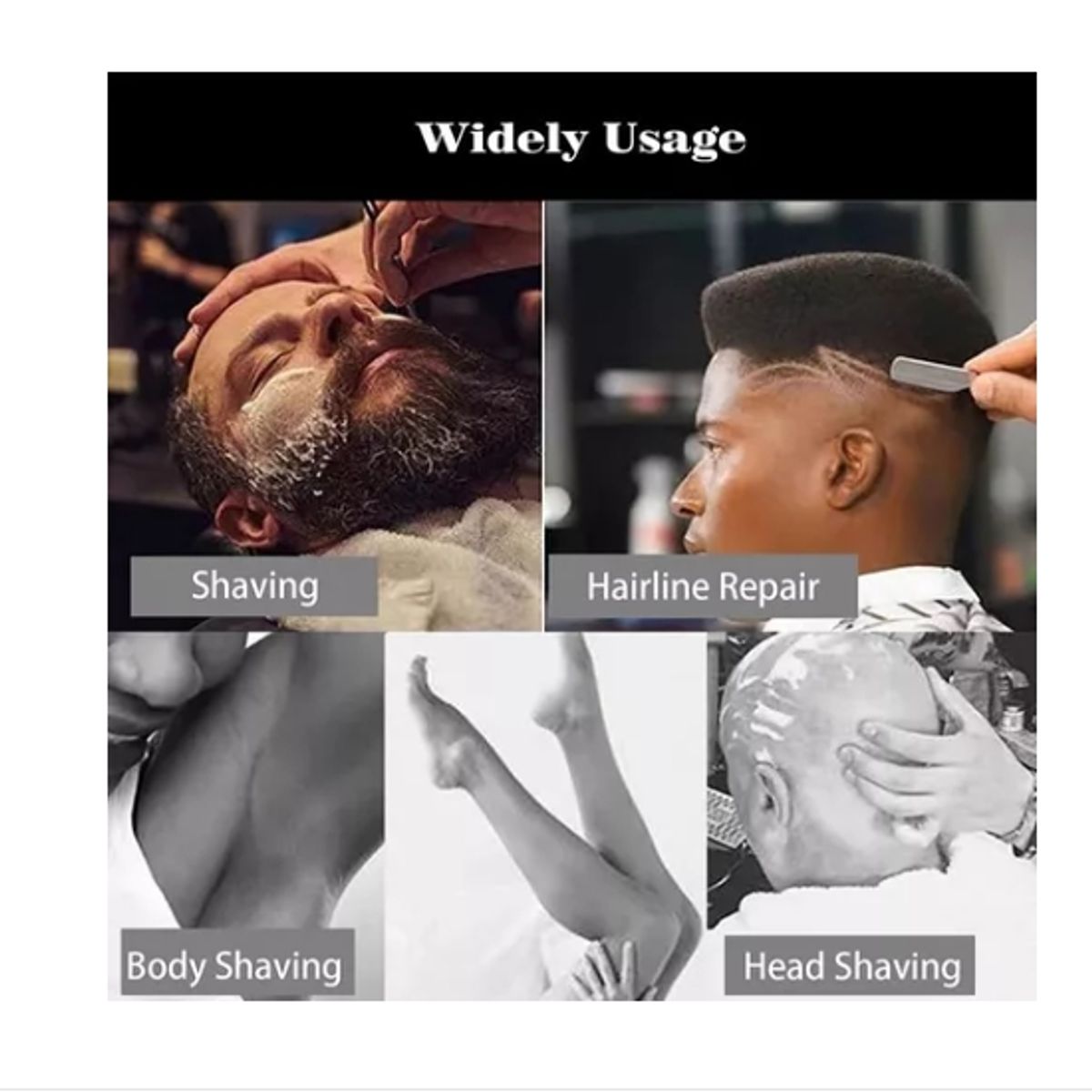 GENERICO - Kit Navaja Profesional Con 20 Repuestos, Barberia, Barbero