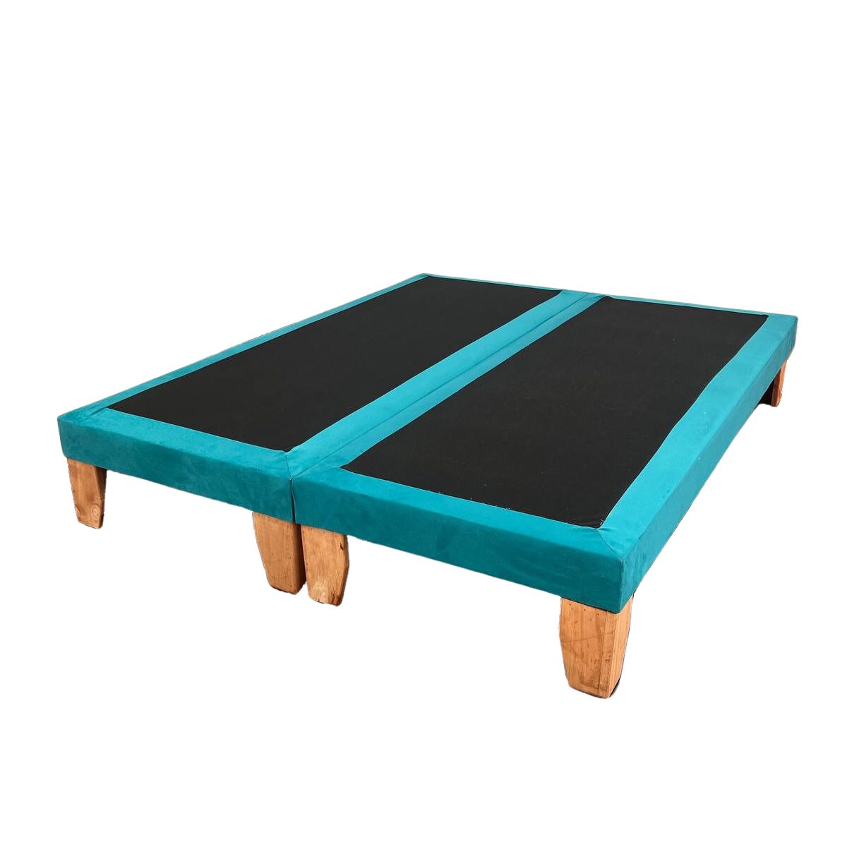 DULCES SUEÑOS - Base De Cama Europea King Turquesa en Felpa