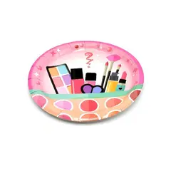 GENERICO - Platos De Cartón Motivo Maquillaje 18cm 6pcs