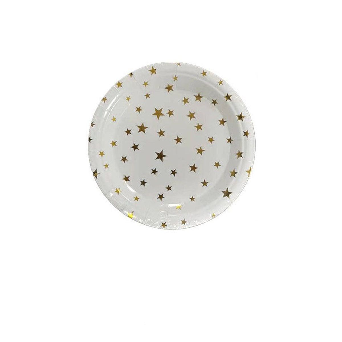 GENERICO - Platos De Cartón Estrellas Doradas 6pcs 18cm
