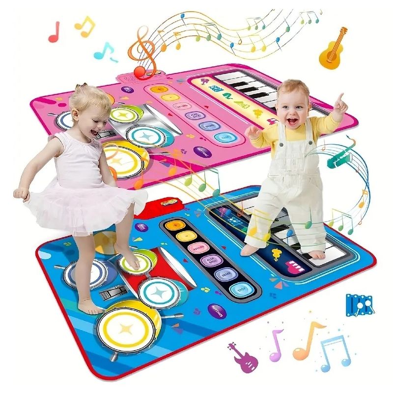 GENERICO - Alfombra Musical Piano Y Batería Juguete Para Niños Rosa