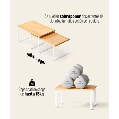 Imagen 2 del producto Organizador De 2 Repisas Estante De Vajilla Y Loza Apilable