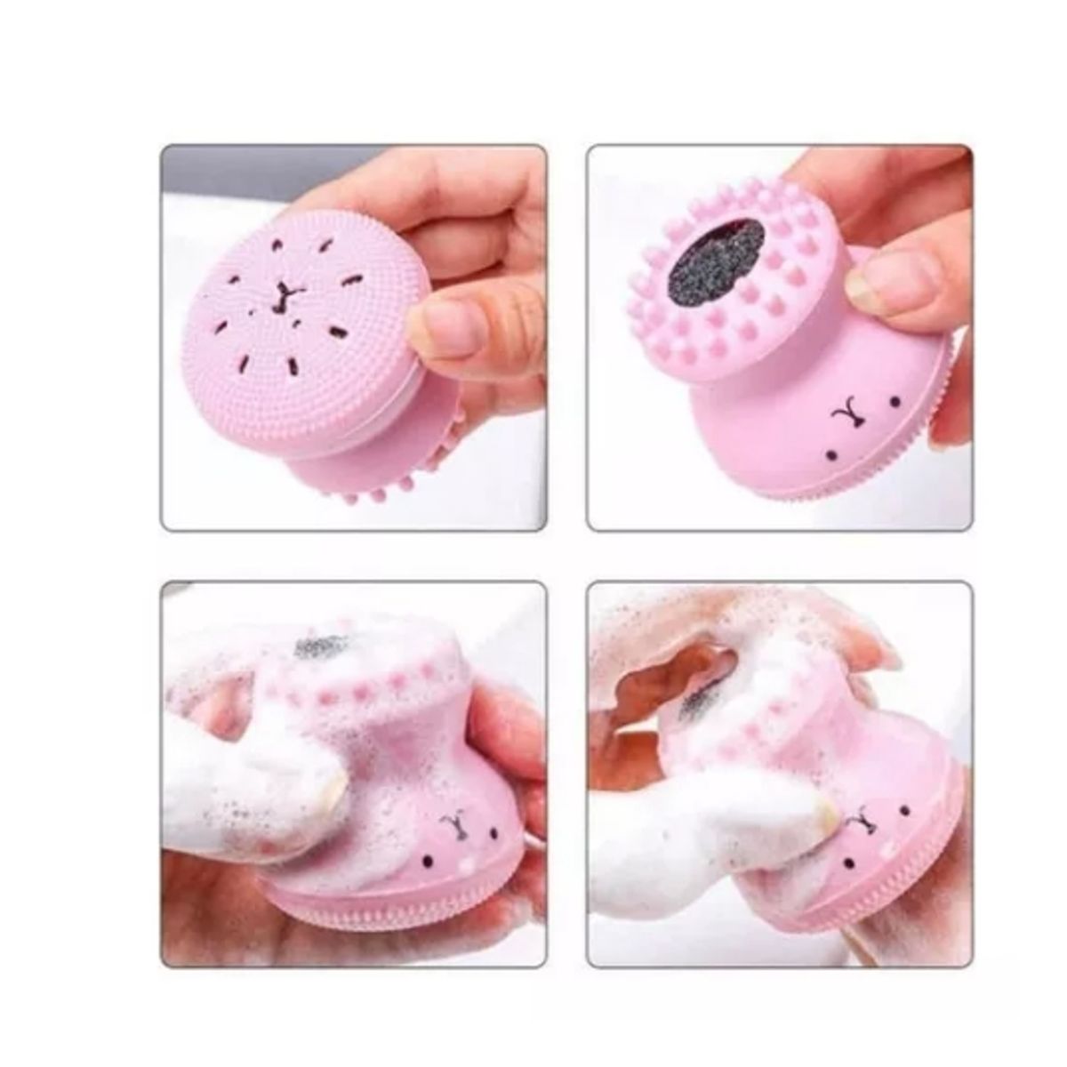 GENERICO - Kit Esponjas Maquillaje Y Cepillo De Limpieza Facial Pulpito