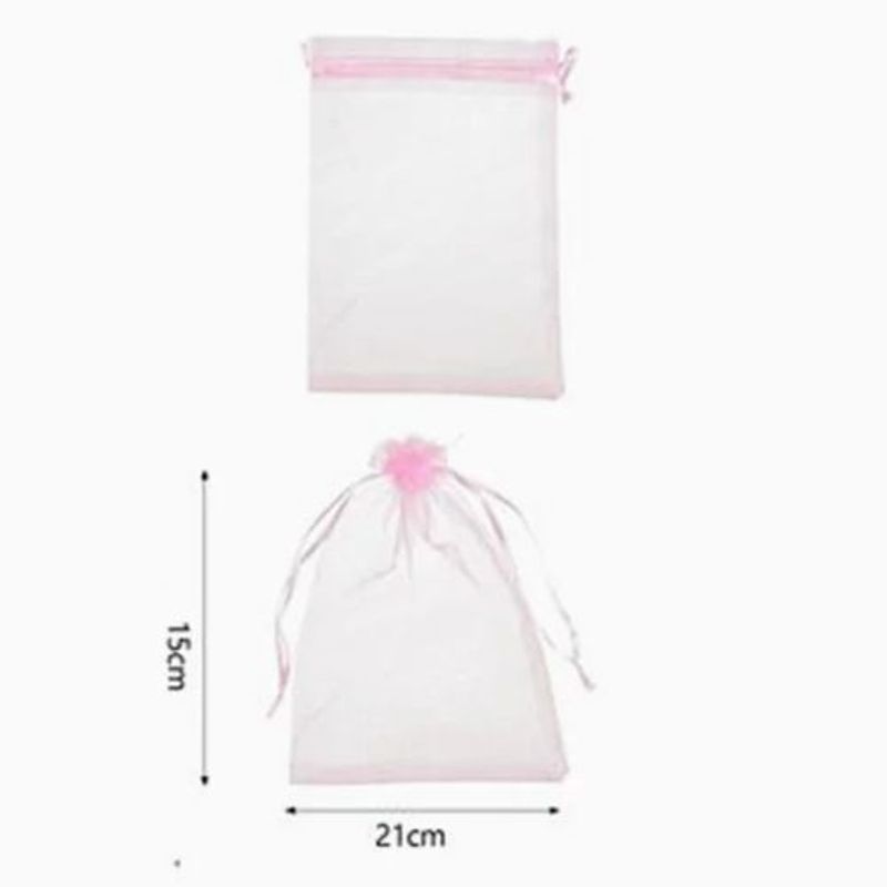 GENERICO - Bolsa De Organza Color Rosa 15 X 21 Cm