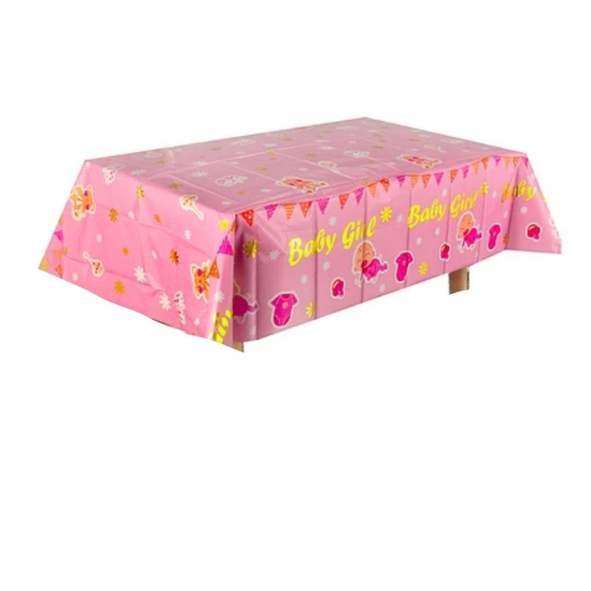 GENERICO - Mantel Plastico Baby Girl Rosa 137 X 183 Cm
