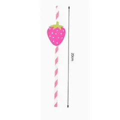 GENERICO - Bombilla Diseño Fresa Color Rosa 20 Cm