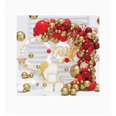 GENERICO - Cadena De Globos Cumpleaños Color Rojo