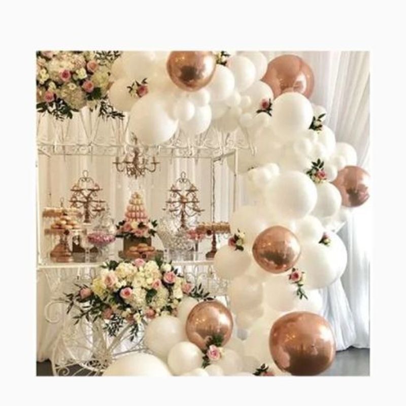 GENERICO - Cadena Globos Cumpleaños 70 Pcs Color Blanco