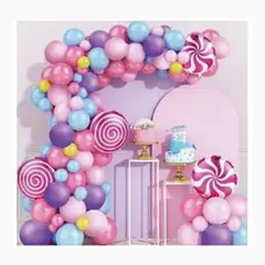 GENERICO - Cadena Globos De Cumpleaños Color Rosa 114 Unidades