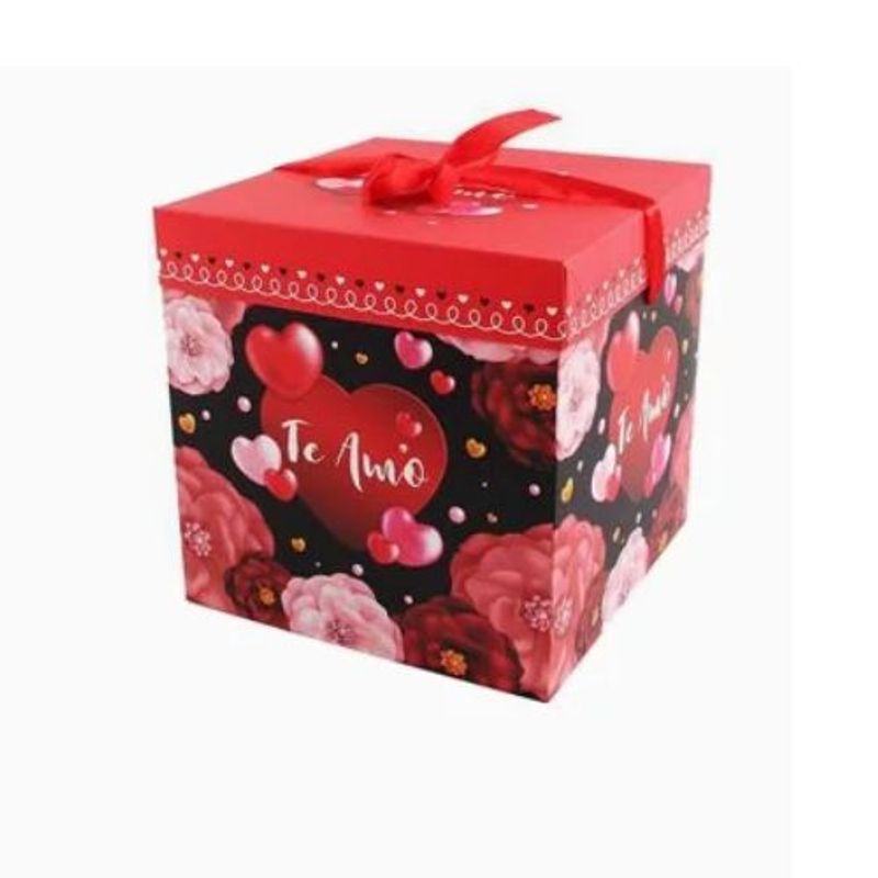 GENERICO - Caja De Regalo  22X22X22 Cm Te Amo Color Rojo