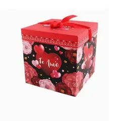 GENERICO - Caja De Regalo 22X22X22 Cm Te Amo Color Rojo