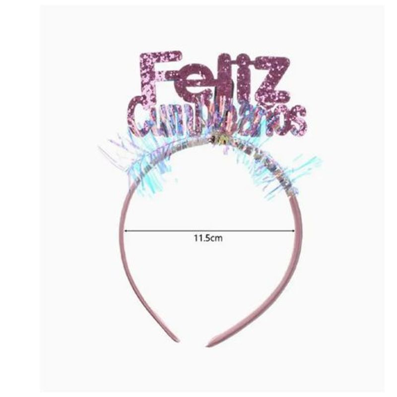 GENERICO - Cintillo De Fiesta Color Morado Feliz Cumpleaños