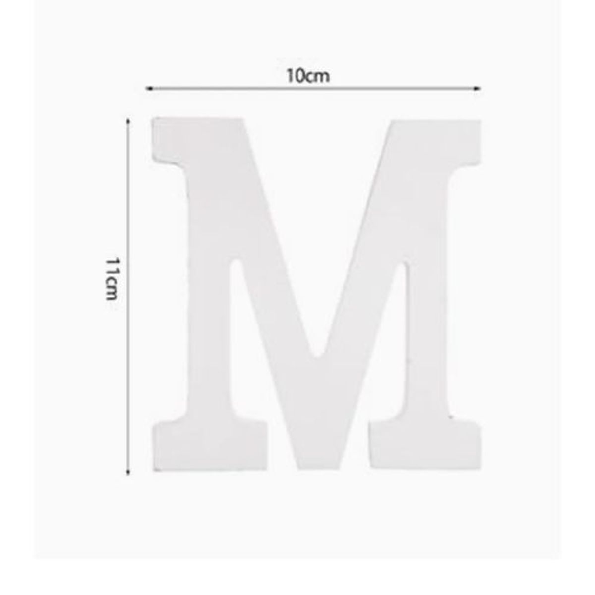 GENERICO - Letra M Material De Madera Color Blanco 10X11 Cm