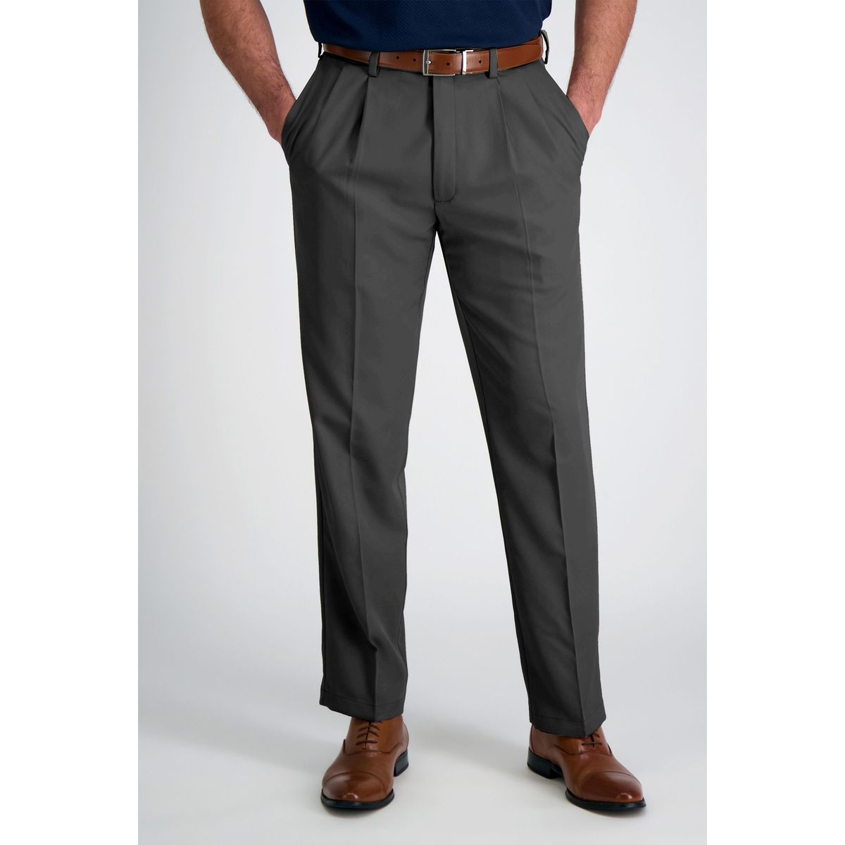 90 GRADOS - Pantalón de Gabardina Pinzado Gris 46