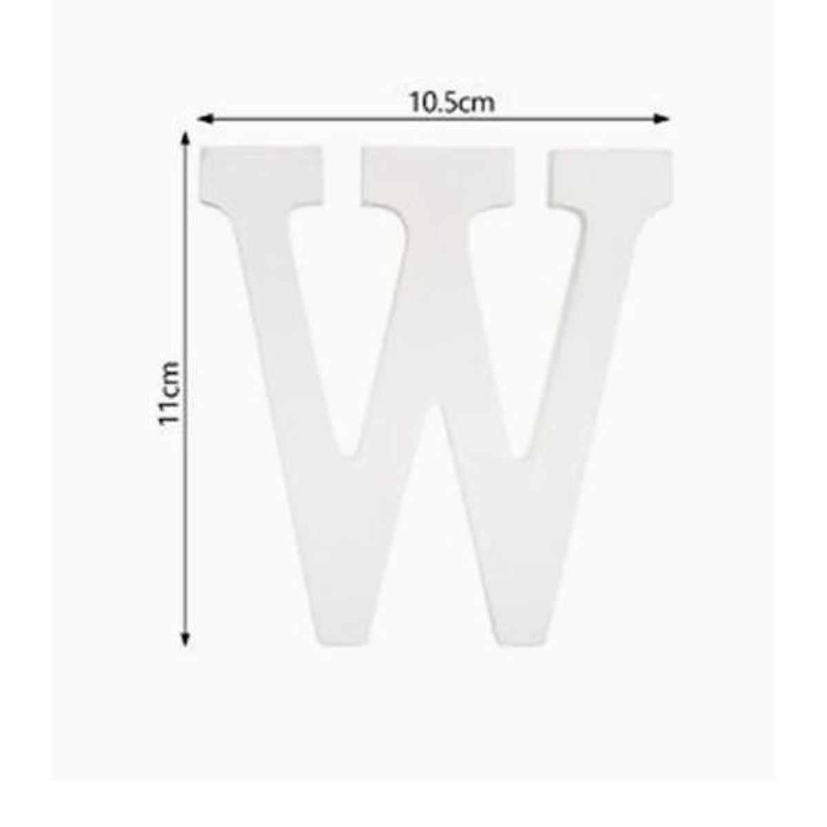 GENERICO - Letra W Material De Madera Color Blanco 10X11 Cm