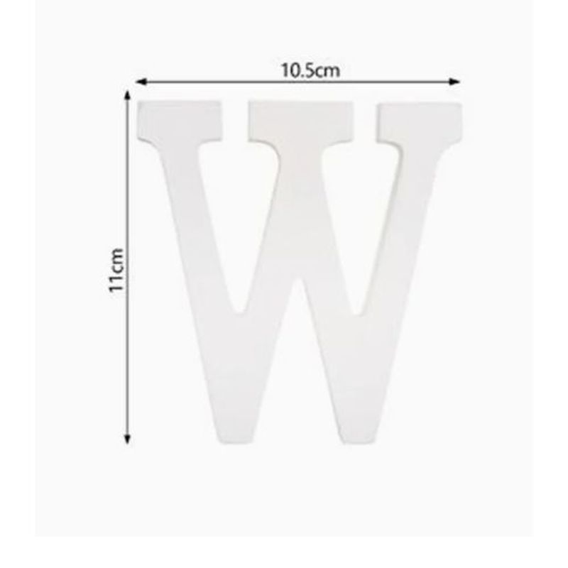 GENERICO - Letra W Material De Madera Color Blanco 10X11 Cm