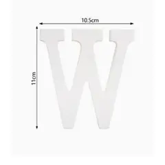 GENERICO - Letra W Material De Madera Color Blanco 10X11 Cm