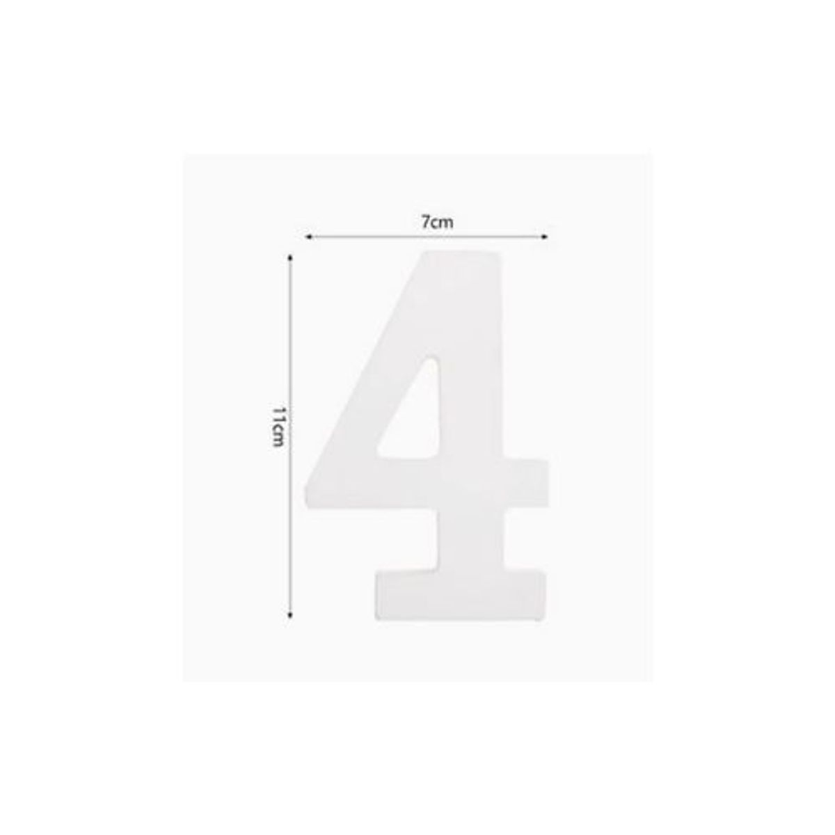 GENERICO - Número 4 De Madera Color Blanco 7X11 Cm
